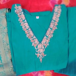 V Neck Trending Kurta Plazo Pant With Dupatta