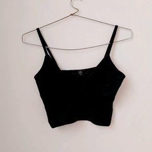 Black Vneck Crop Top.