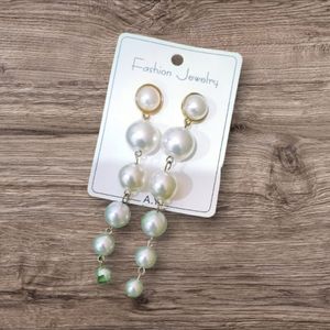 Stunning White Pearl Long Earrings