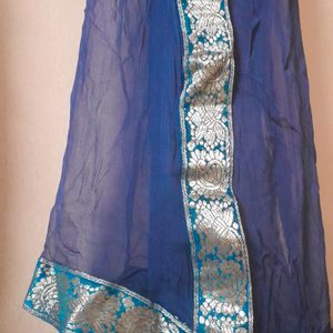 Dark Blue Chiffon Dupatta