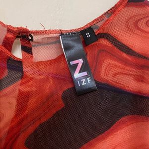 IZF Red And black mesh top With Glove Sleeve