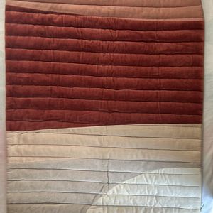 45x55 Quilted Peach & Brown Cushion Cover