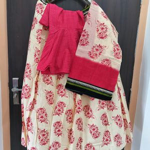 Self-stiched Skirt And Kurta With Dupatta