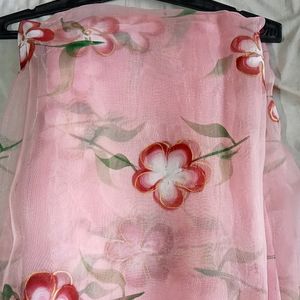 Light Pink Painted Organza