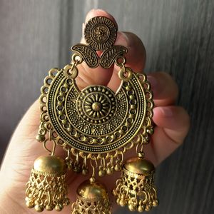 Antique Jhumka Earrings With Light Weight