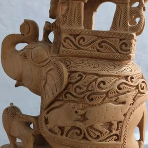 Wooden Carving Elephant Statue