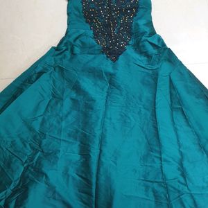 Ethnic Gown In Vibrant Peacock Blue Color