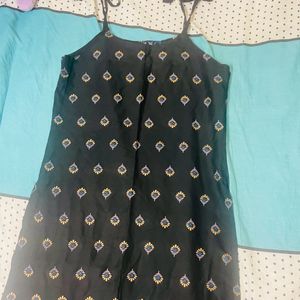 Sleeveless Tie Up Navy Blue Color Kurti