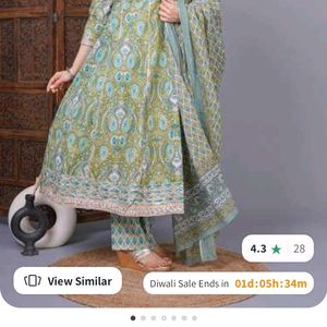 Beutiful Kurta Set With Dupatta Cotton Febric