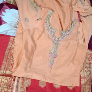 Orange Colour Suit With Banarasi Dupatta