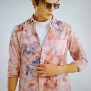 Men Slim Fit Dyed/Ombre Button Down Collar Shirt