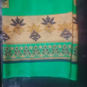 New Printed Green Saree