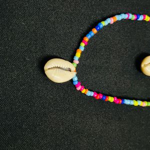 Colourful Beaded Choker With Pearl And Sea Shell