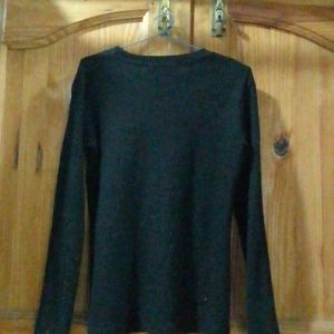 Women Full Sleeves Black Top