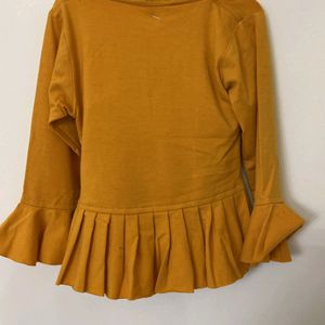 Mustard Yellow Embellished Top For Girls Size 22