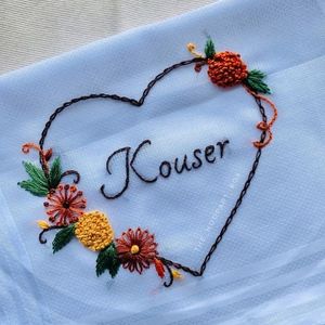 Hand Embroidered Name Hankercheif