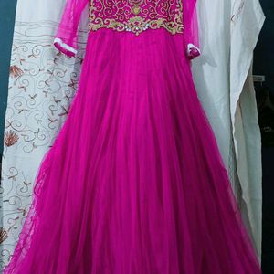 Beautiful Ethnic Purple Gown With Duppatta