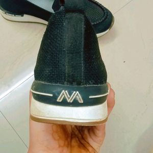 Black Loafers Shoes For Women's