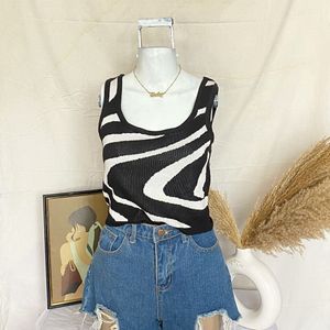 Black And White Stripes Crop Top