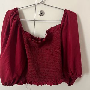 Wine Color Beautiful Crop Top