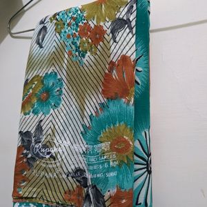 Multicolour Flower Printed Saree