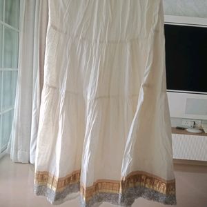 Lovely Cream Skirt Or Ghaghara With Border