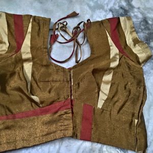 Golden Art Silk  Stiched Blouse, Read Description