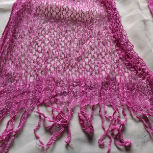 Pink Crochet Stole