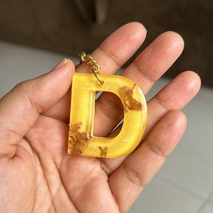 Handmade Resin Keychain Letter D