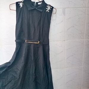 Black Flared Party Dress