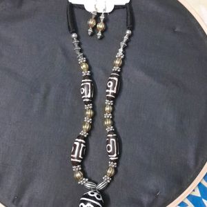 Multi Beads Necklace And Earrings Set