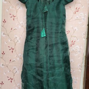 Green Kurthi WITH THREAD WORK All Over