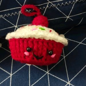 Cute Crochet Cupcake With Cherry On Top