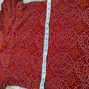 Maroon Printed Short Kurti