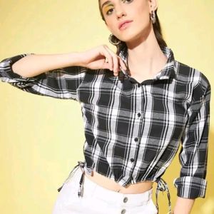 Black & White Cropped Shirt