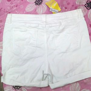 White Denim Shorts