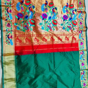 paithani saree green border