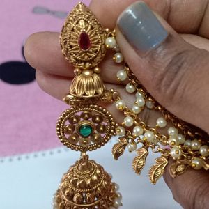 Bahubali Earings With Additional Champaswaralu