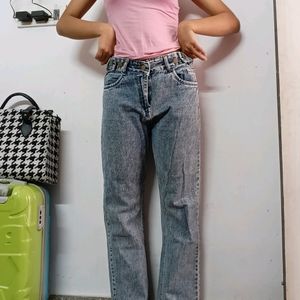 Low Waist Washed Denim Jeans 🎀