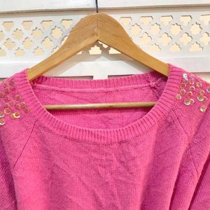 Pinterest Sequined Oversized Double Pocket Top