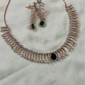 Engagement necklace Set In Rose gold Polish