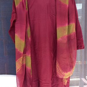 Maroon Stitched Salwar Suit Set With Dupatta