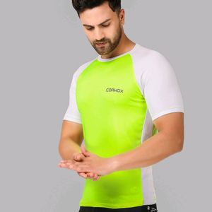 CORWOX Men's Active Neon Green Sports T-Shirt