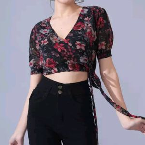 Women Crop Top Like Blouse