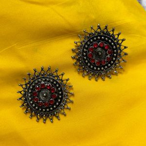 Statement Oxidised Earrings Stud