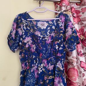 Blue Floral Blouse