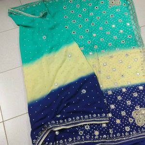 So Nice Three Colour Mix Saree