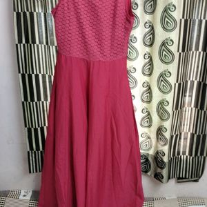 Sleeveless Pink Flared Gown