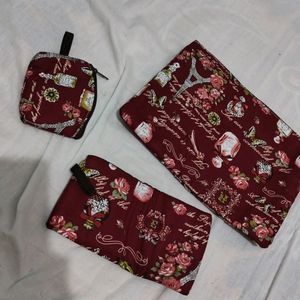 Unused 3 Piece Pouches For Multipurpose Storage