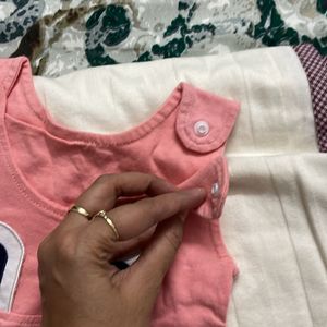 Combo Of 3 Baby Dresses 0-6 Months